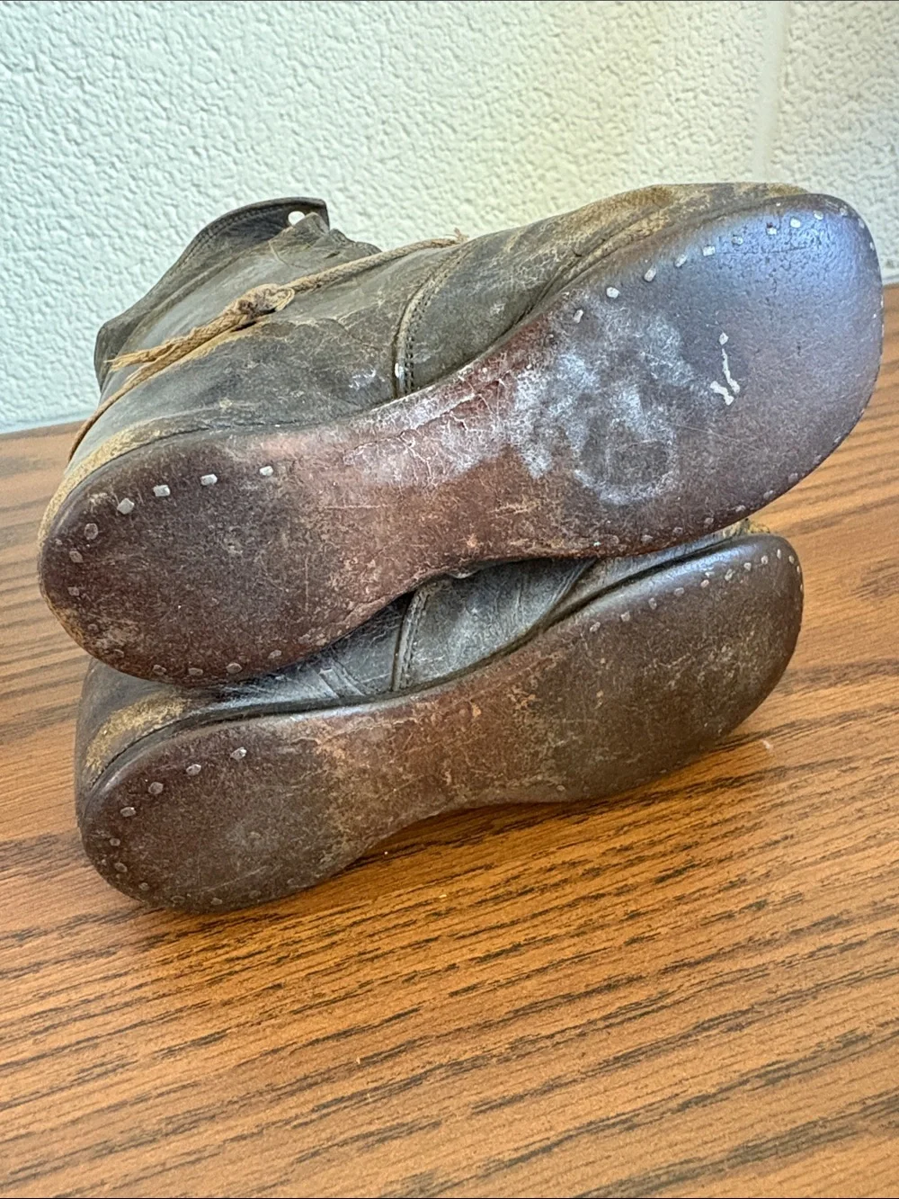Antique Victorian Leather Child Boots High Top Well Worn Primitive